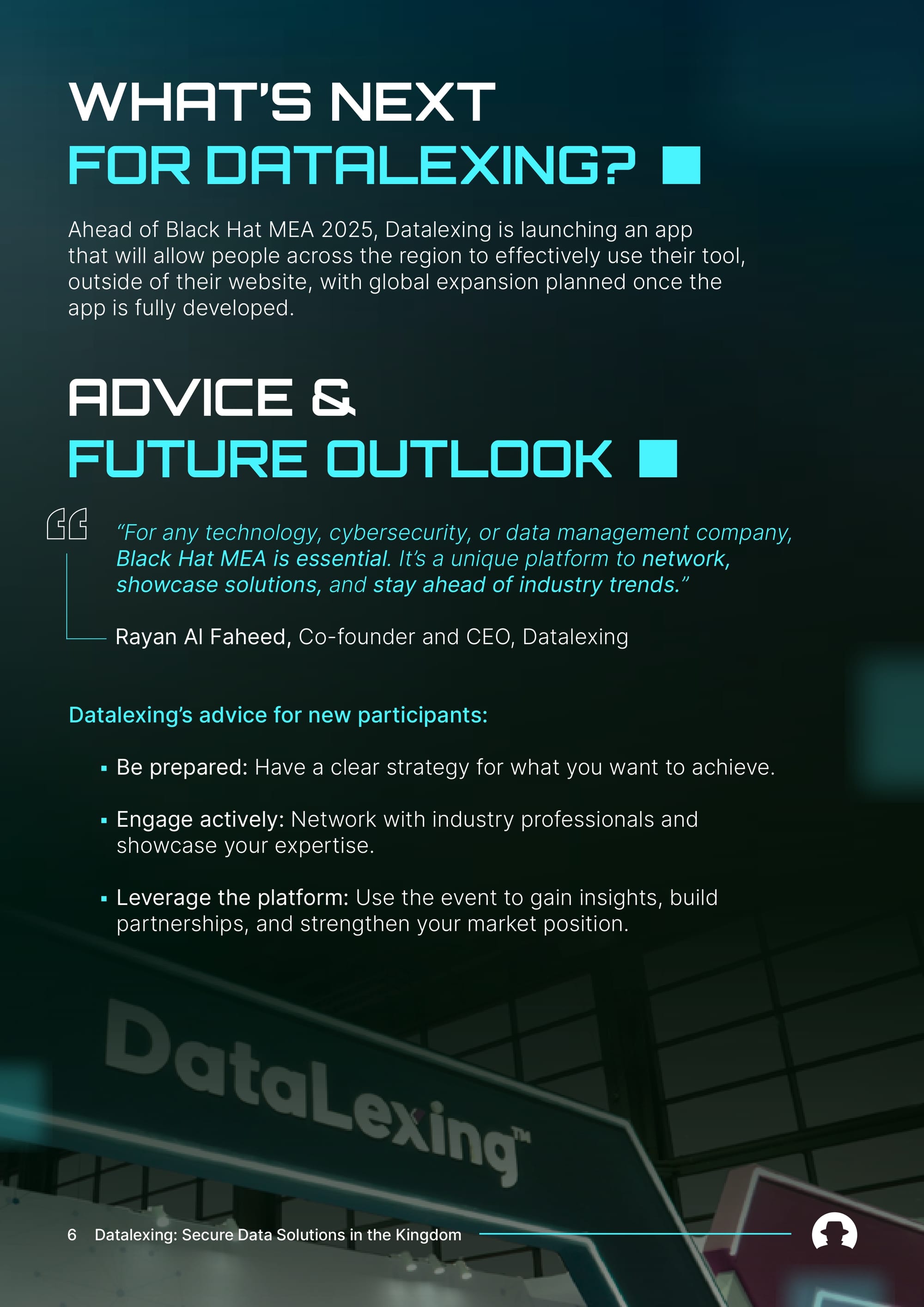 How Datalexing used Black Hat MEA to scale in Saudi Arabia